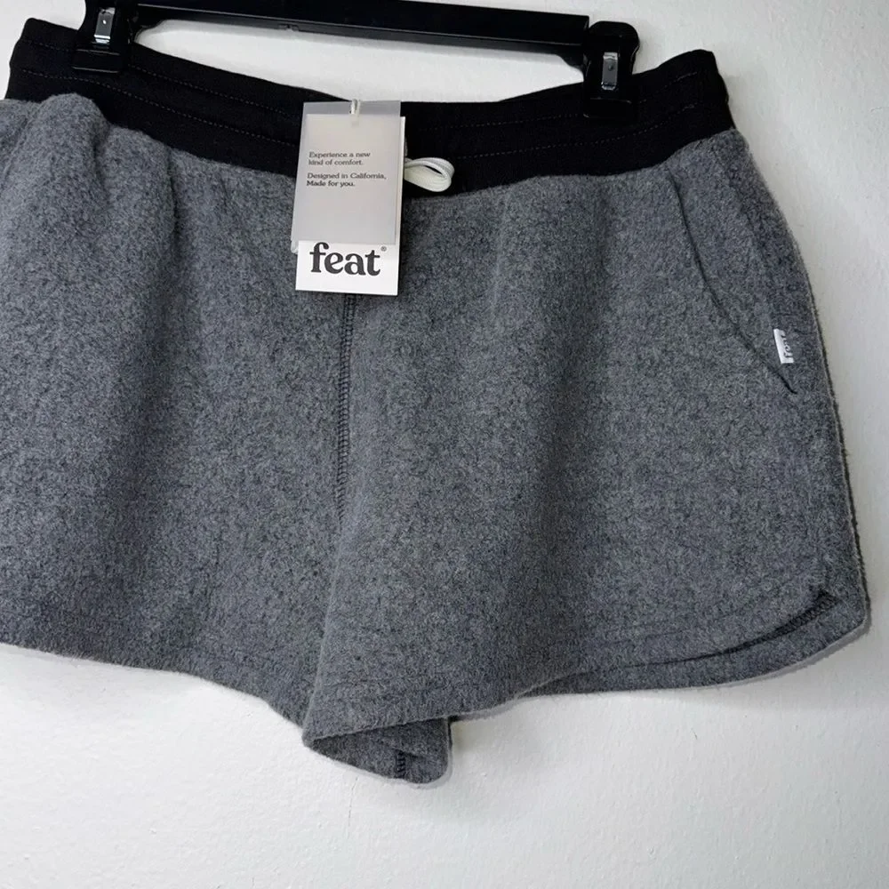 Feat BlanketBlend Shorts Hazel Black Grey Side Pockets Comfy Soft NWT Size 1